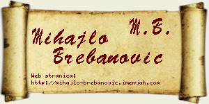 Mihajlo Brebanović vizit kartica